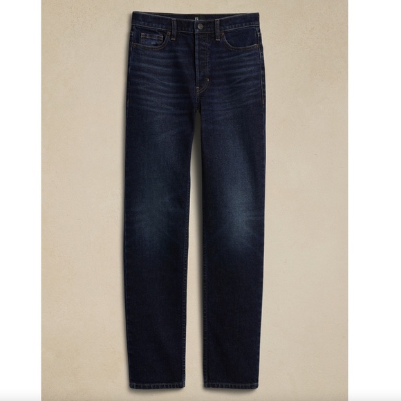 New BANANA REPUBLIC Size 27 Long 27L The Straight Jean in Medium Wash Button Fly - Picture 3 of 8